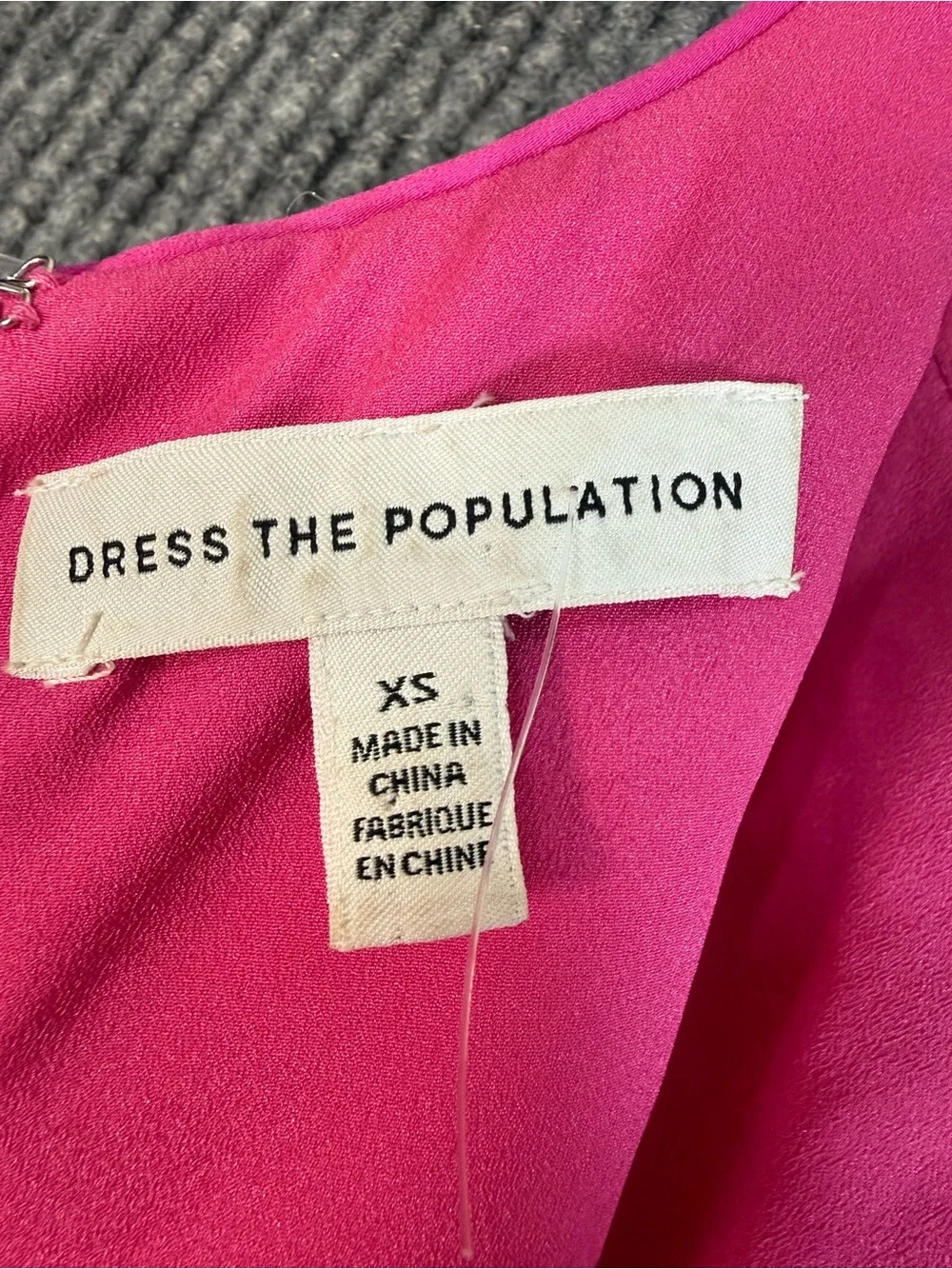 Dress The Population Tyra Bright Fuchsia Square Neck Sequined Dress Size XS Gown - Picture 6 of 9
